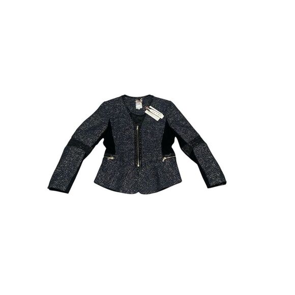 Yoana Baraschi Women's Peplum Zip Front Jacket Multicolor Size Medium